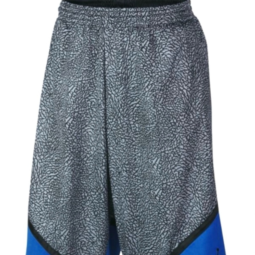 Nike Air Jordan Shorts Mens XL AJ3 Cement Grey Elephant Print Y2K Streetwear